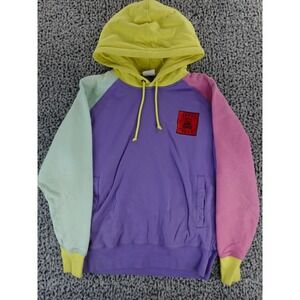Teddy Fresh Sweater Mens‎ Medium Blue Pink Yellow Hoodie Hooded Colorblock Men